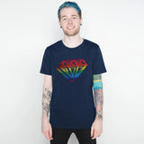 DanTDM Graffiti Rainbow Foil Diamond T-Shirt - Navy