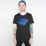 DanTDM Graffiti Blue Foil Diamond T-Shirt - Black